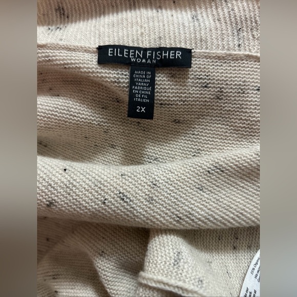 Eileen Fisher Organic Cotton/Wool Speckle Waterfall Cardigan  Size 2X - Picture 5 of 6